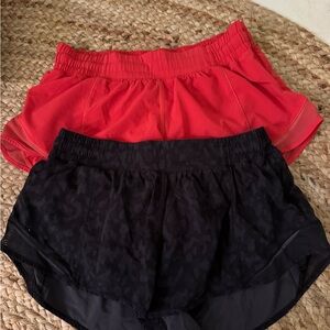 Women's Lululemon Red and Black Shorts